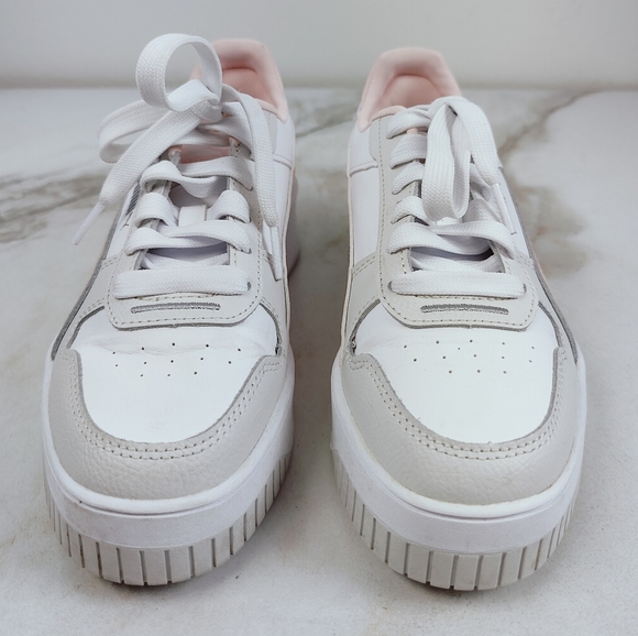 EUC Puma Women's Carina Street Platform Sneakers Tennis Shoes, Pink White, 4.5 - Picture 4 of 8